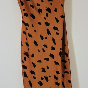 Trixxi Tan and Black Animal Print Skirt